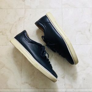 Bally Made in Italy Lavico Laced Up Navy Leather Sneakers Shoes US size 10